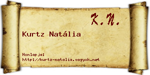 Kurtz Natália névjegykártya